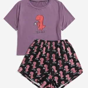 Shein Dinosaur Pajama Set Plus Size